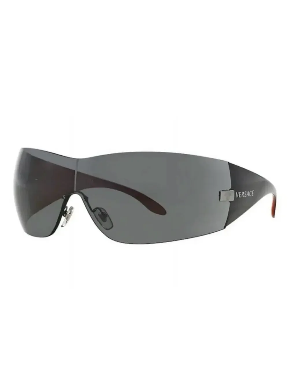 NEW!!! Versace VE2054 100187 Oversized Shield Sunglasses in Black Authentic